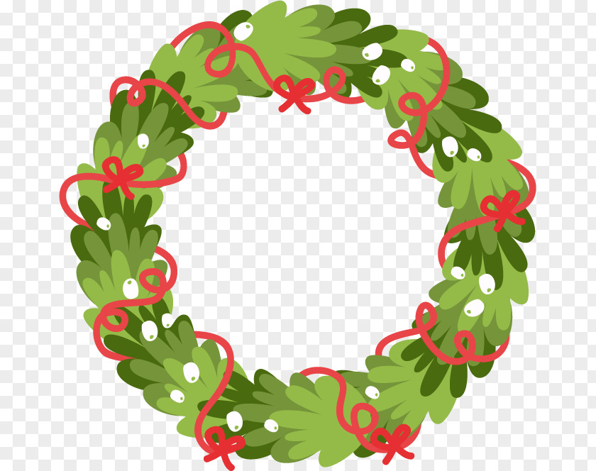 Vector Christmas Wreath Gift Clip Art PNG