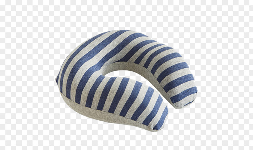 Blue-gray Striped Fashion U-pillow Shenzhen Cotton Memory Foam PNG
