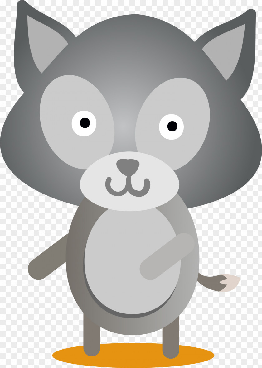Cartoon Simple Wolf Gray Drawing PNG