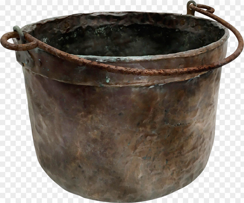 Cookware And Bakeware Stock Pot Metal Iron Bucket Copper Antique PNG