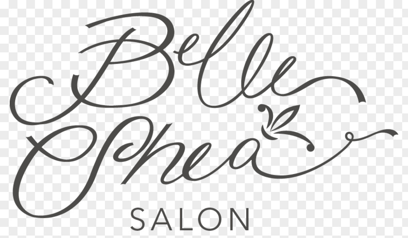 Salon Logo Belle Shea Color White Black Brand PNG