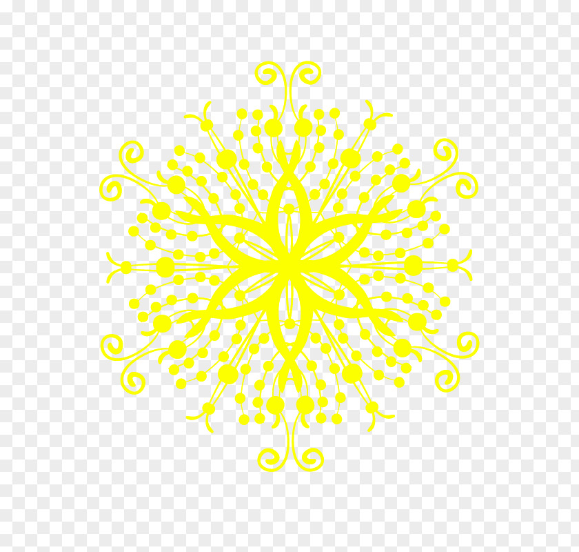 Yellow Snowflake Pattern Visual Arts Point Shading PNG