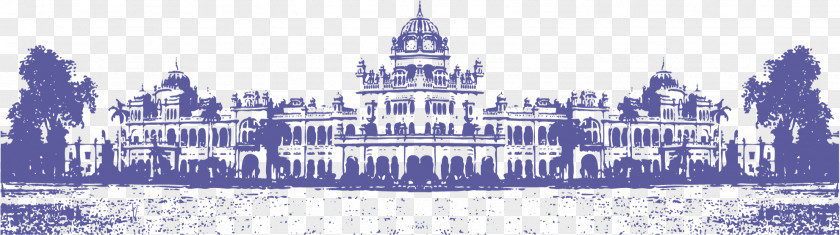 Vector Purple Castle Building Monument Architecture Clip Art PNG