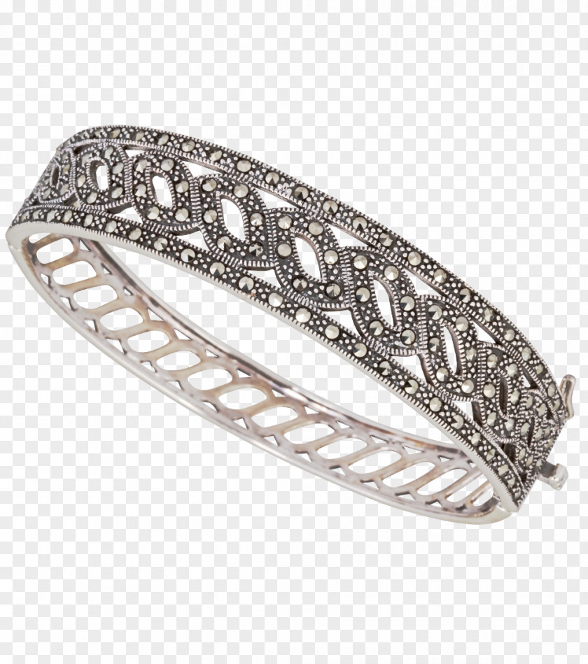 Bracelet Bangle Silver Jewellery Marcasite PNG
