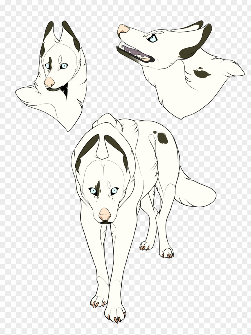 Husky Silhouette Dog Breed Line Art Cartoon Sketch PNG