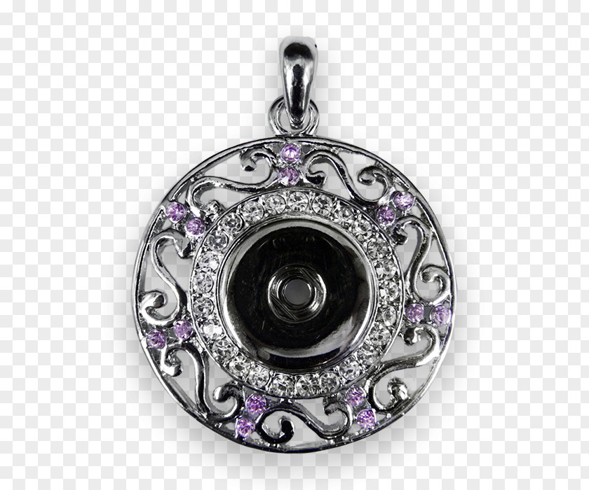 Silver Amethyst Locket PNG