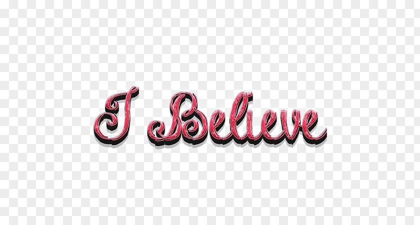 I Believe Logo Brand Pink M Font PNG