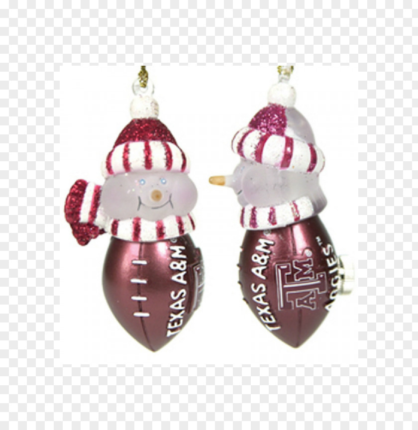 Light Texas A&M Aggies Football University Christmas Ornament Earring PNG