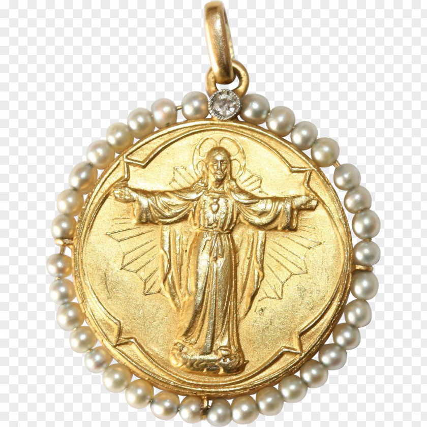 Medal Locket Colored Gold Silver PNG