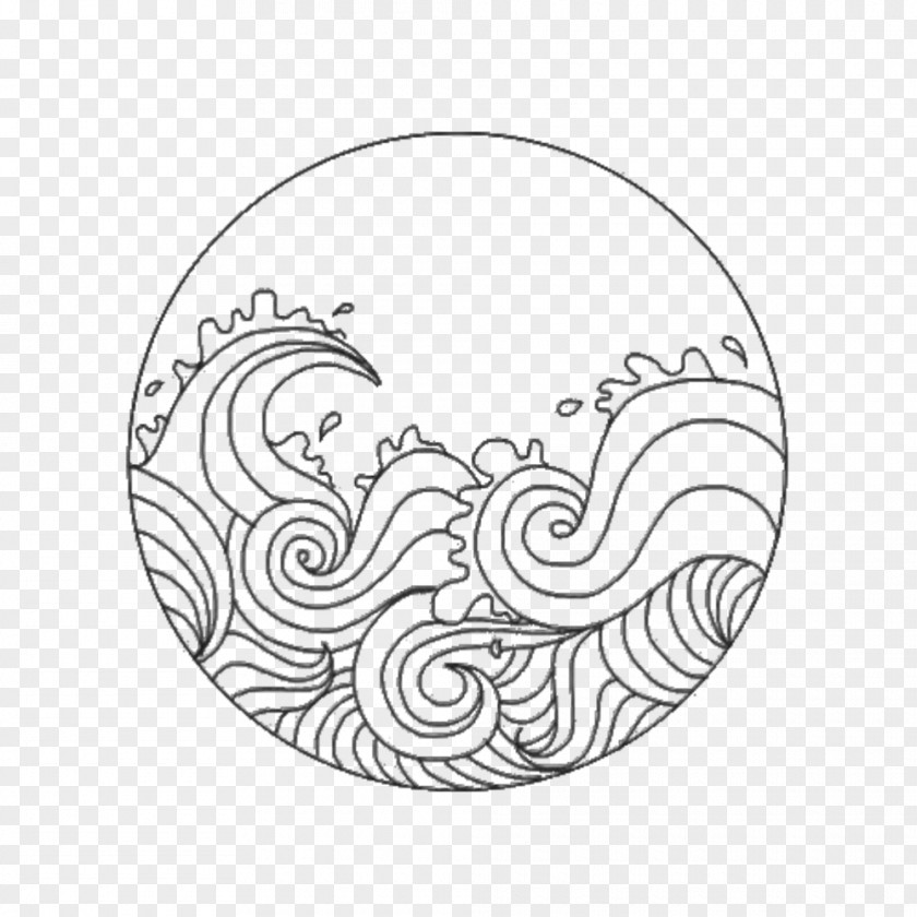 Doodle The Great Wave Off Kanagawa Drawing Wind Waves Audio PNG