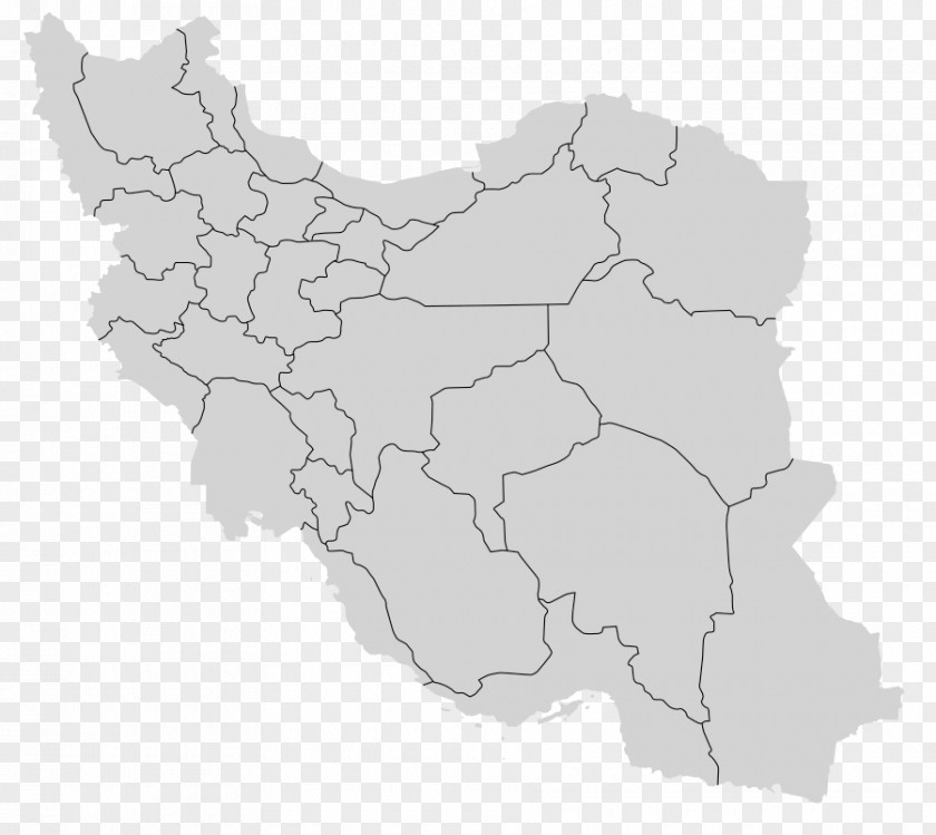 Map Counties Of Iran Blank Geography PNG