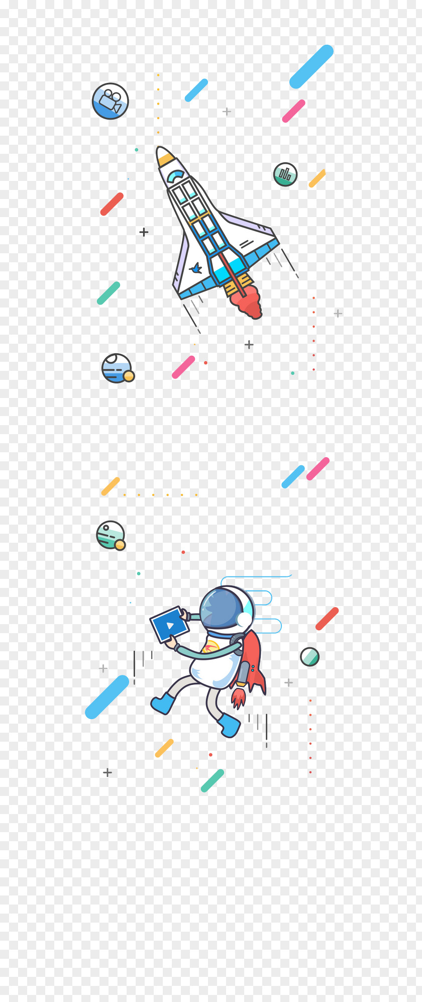 Rocket Cartoon Background Illustration PNG