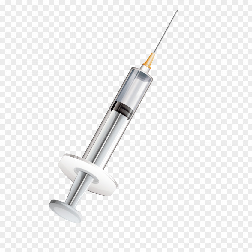 Vector 3D Syringe Sewing Needle Injection PNG