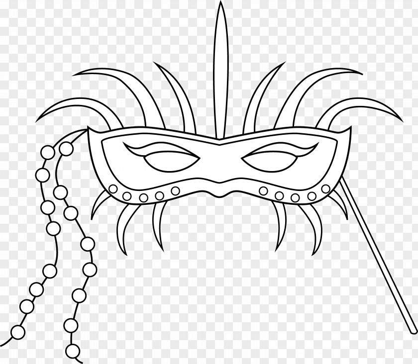 Black Carnival Cliparts Coloring Book Mardi Gras Mask Doodle Child PNG