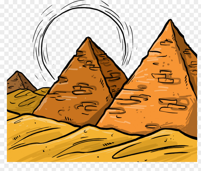 Vector Painted Pyramid Egyptian Pyramids Of The Sun Ancient Egypt Euclidean PNG