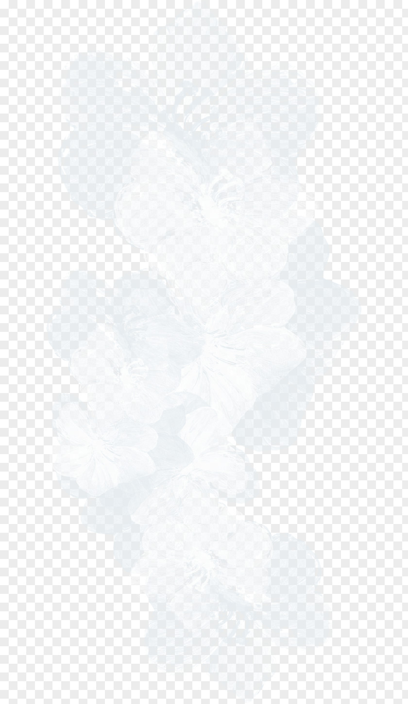White Flowers Black And Line Angle Point PNG