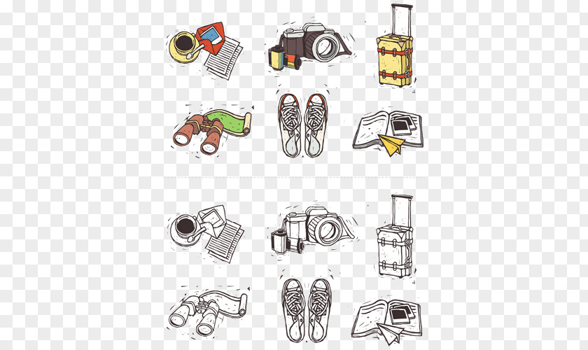 Camera Luggage Binocular Picture Illustration PNG