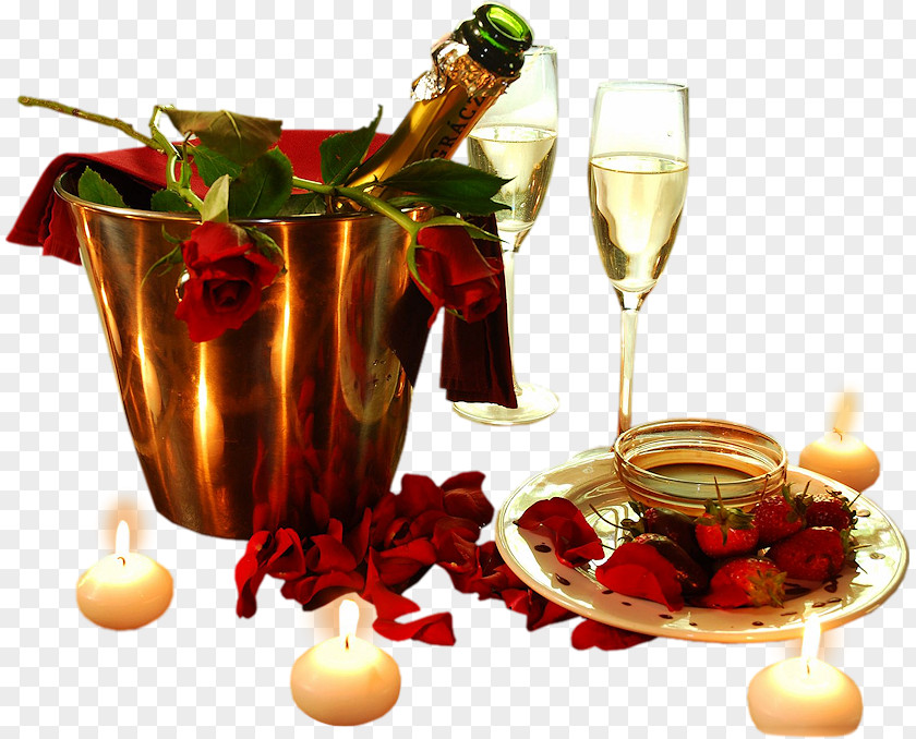 Champagne Wine Bottle Candle Birthday PNG