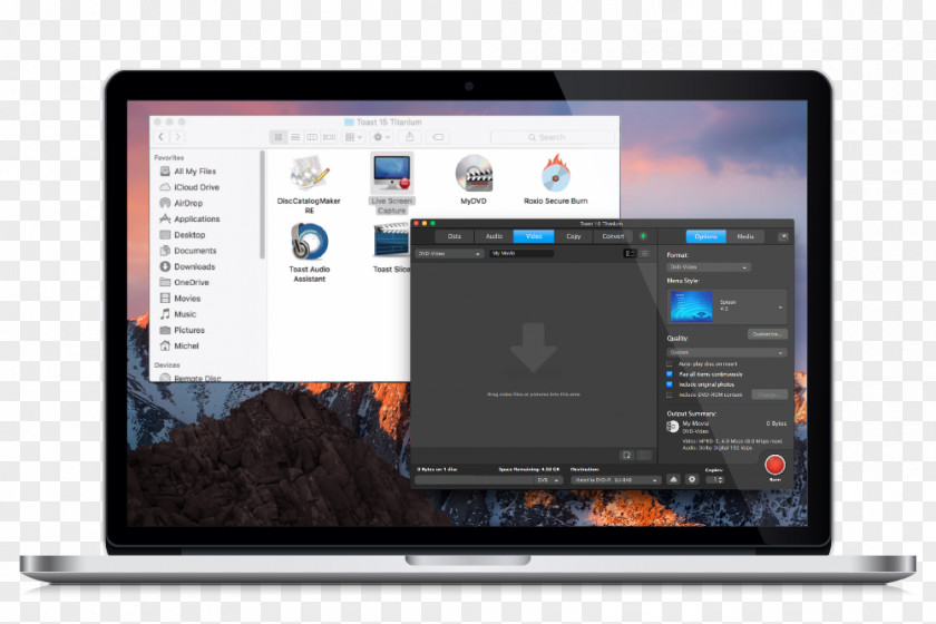 Macbook Blu-ray Disc Roxio Toast Computer Software PNG
