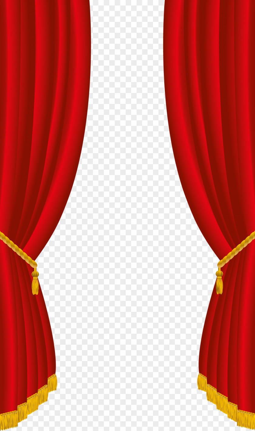 Red Curtains Theater Drapes And Stage Window PNG