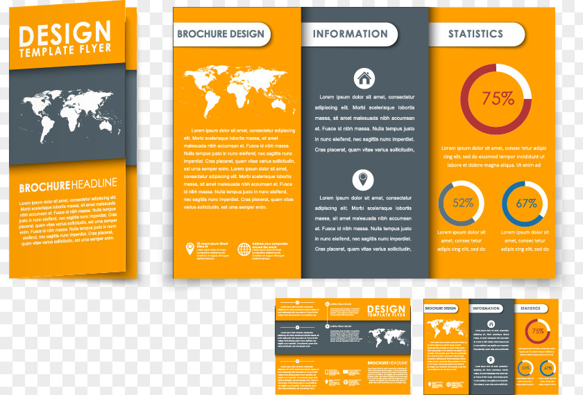 Trifold Design Vector Material Brochure PNG