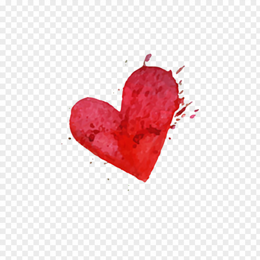 Drawing Red Hearts Watercolor Painting PNG