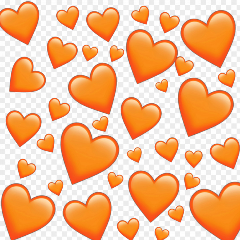 Peach Text Heart Emoji Background PNG