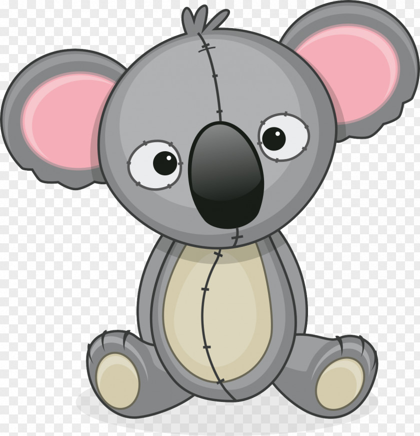 Vector Cartoon Koala Birthday Infant Greeting Card PNG