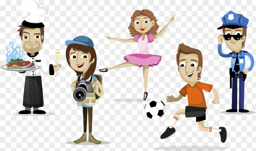 Vector Happy People Animation Labor Photography Character Profession PNG
