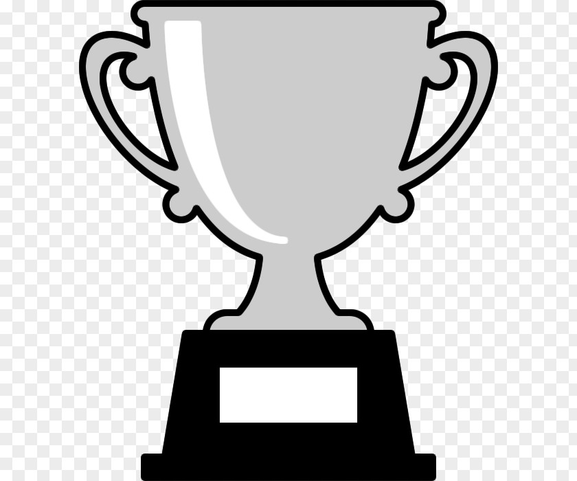 Champion Cup Black And White Line Art Cartoon Clip PNG