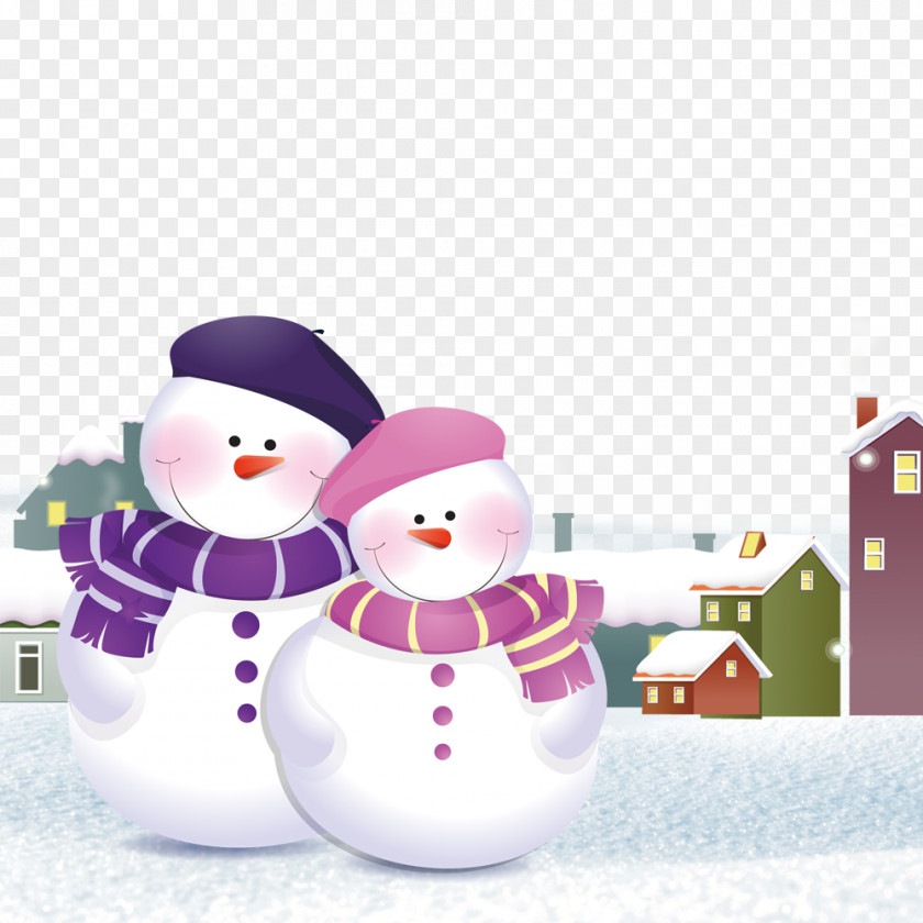 Male And Female Snowman Template Wallpaper PNG