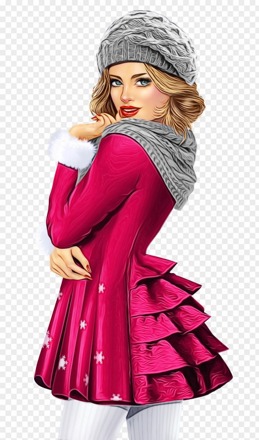 Outerwear Headgear Clothing Pink Magenta Beauty Dress PNG