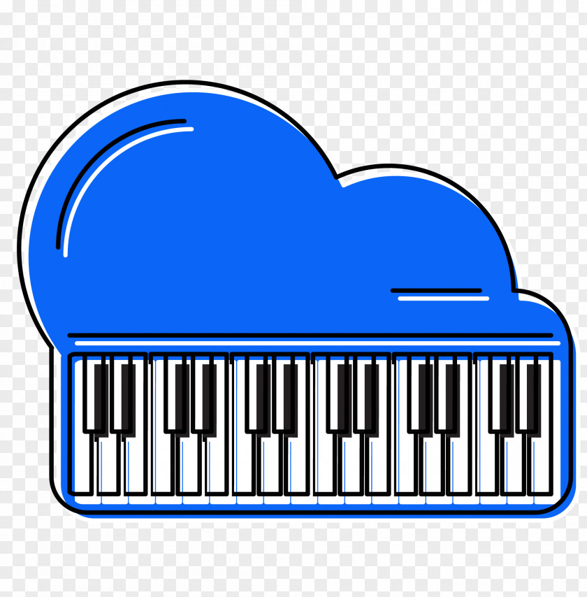 Vector Cartoon Blue Keyboard Computer Musical Electronic PNG