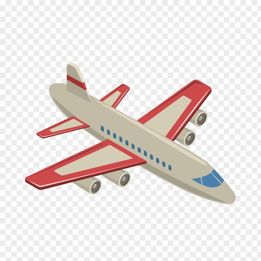 Vector Cartoon Hand-painted Passenger Aircraft Airplane Narrow-body Airliner PNG