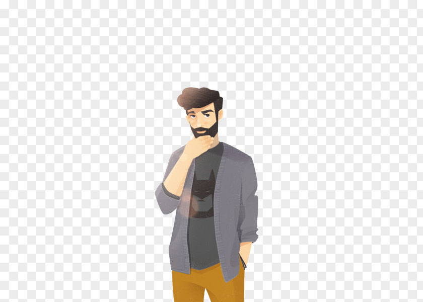 Bearded Man Cartoon Beard Illustrator Illustration PNG