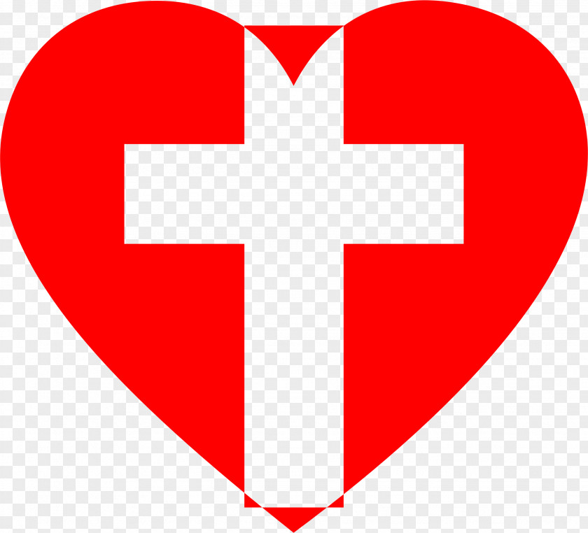 Christian Cross Heart Sacred Love Clip Art PNG