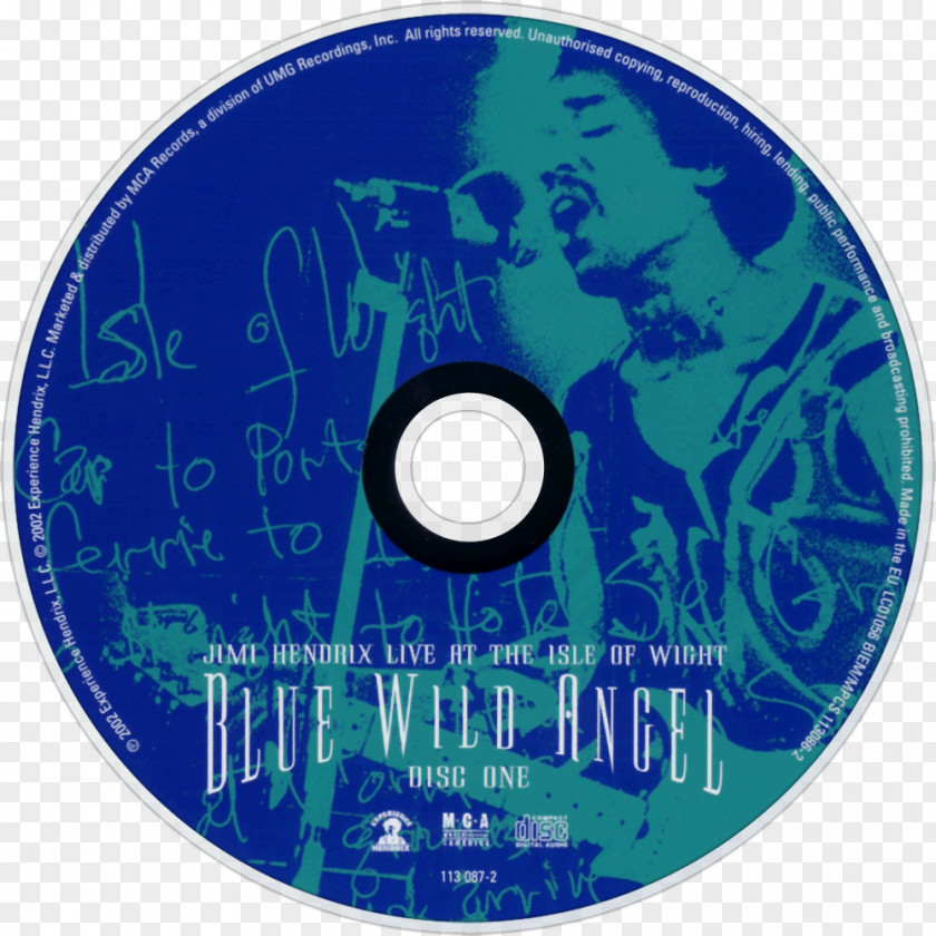 Compact Disc Blue Wild Angel: Live At The Isle Of Wight Jimi Hendrix Live! Crash Landing PNG