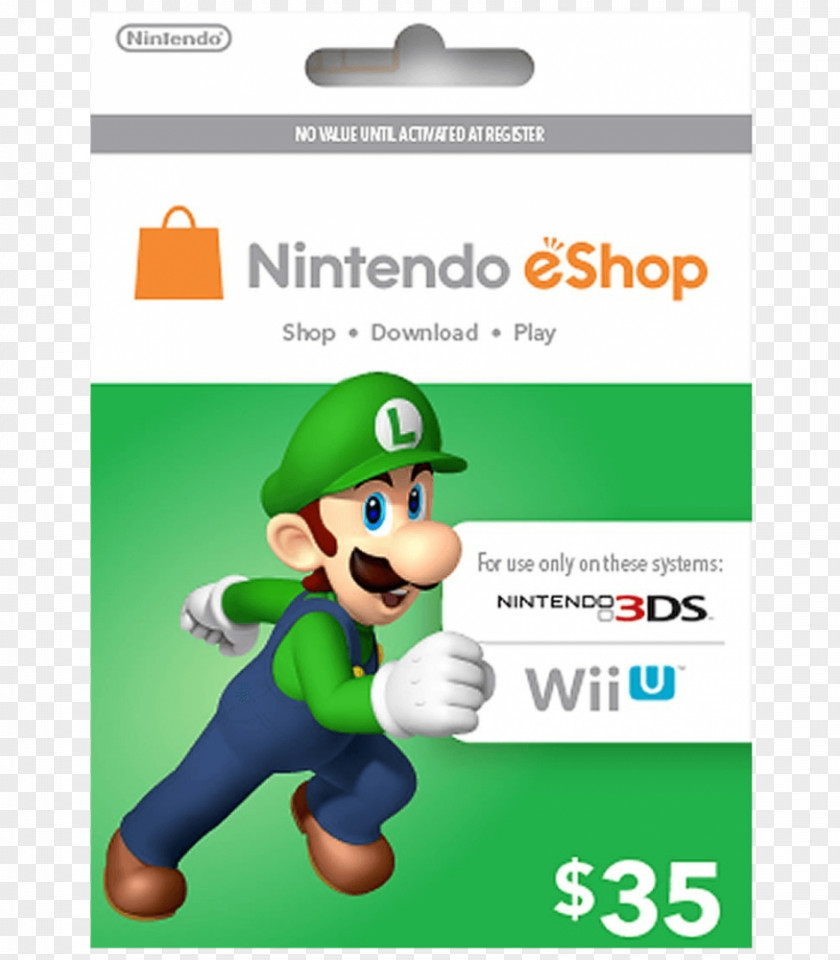 Nintendo EShop Wii U Gift Card PNG