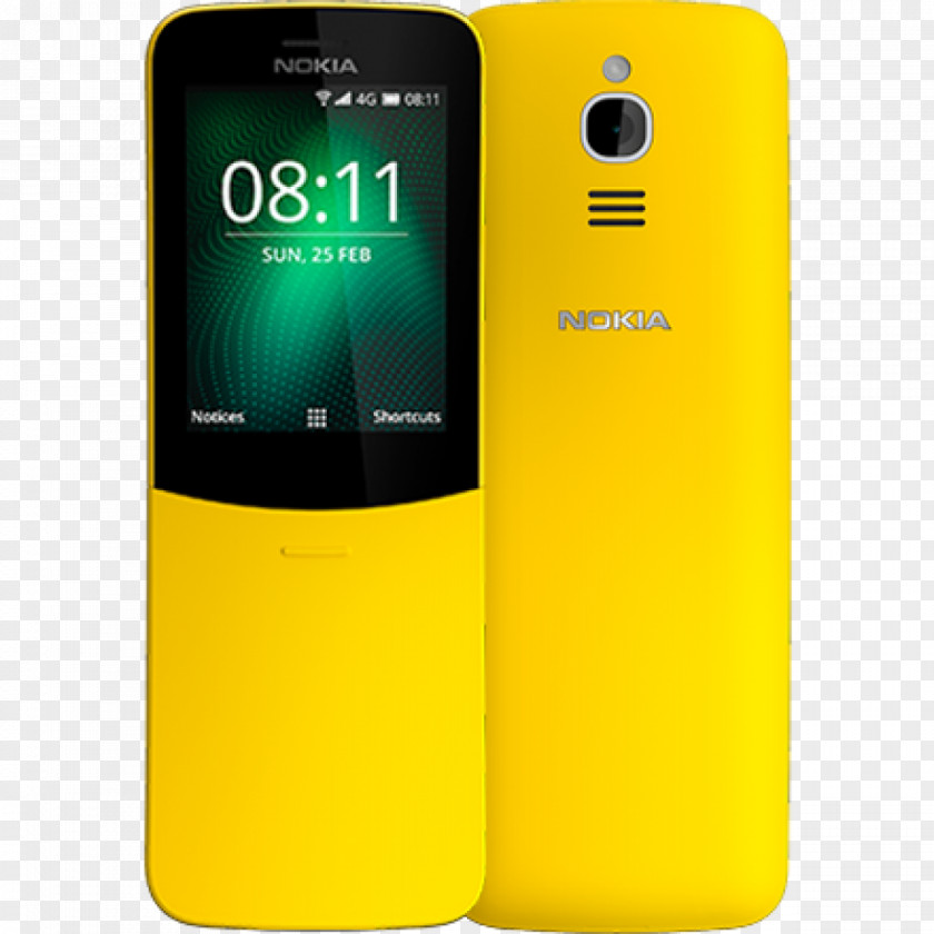 Smartphone Feature Phone Nokia 8110 4G Dual TA-1059 4GB LTE Yellow Arabic 2.45