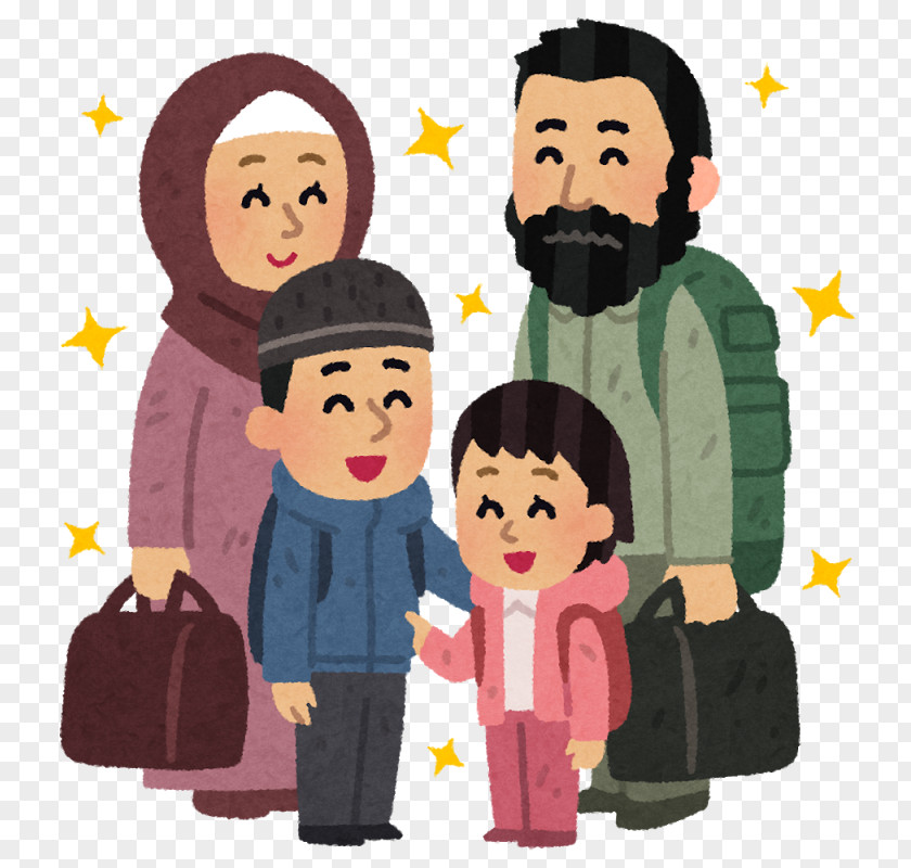Style Family Refugee Illegal Immigration Japan Drawing PNG