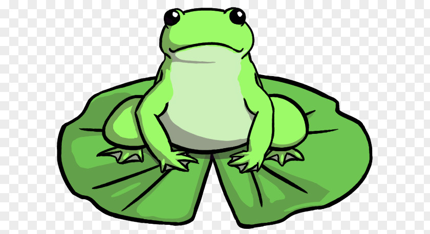 Cartoon Frog On Lily Pad Amphibian Drawing Clip Art PNG