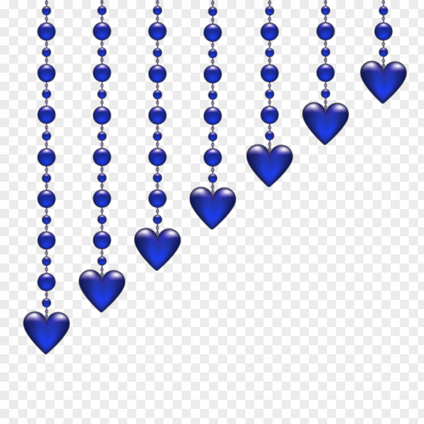 Electric Blue Heart Cobalt Line PNG