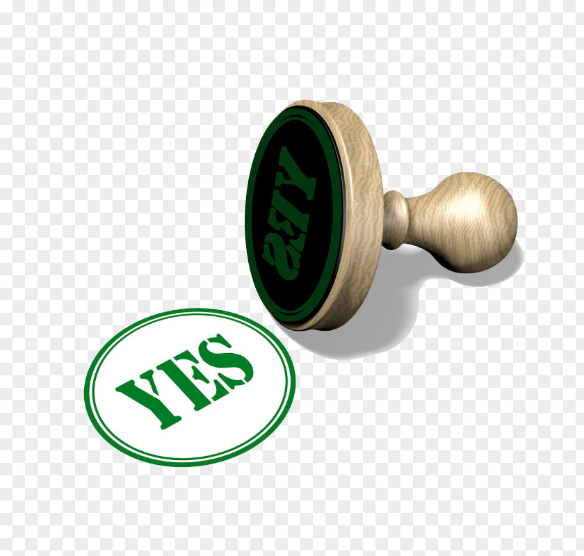 Circular Seal Stamped YES Stamp Rubber PNG