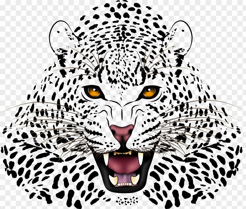 White Cartoon Leopard Jaguar Illustration PNG