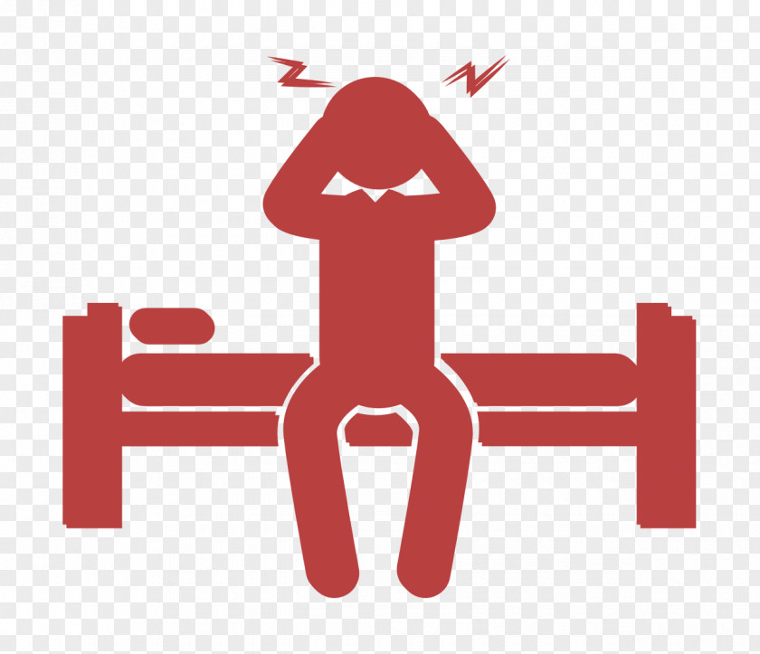 Bed Icon Sleepy Man Sitting On His Human Pictos PNG