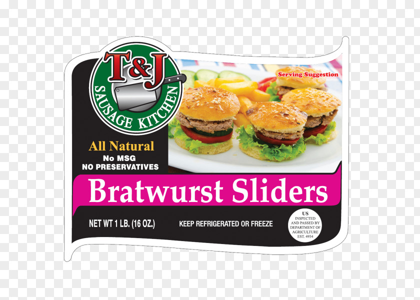 Junk Food Vegetarian Cuisine Bratwurst Slider Fast Recipe PNG