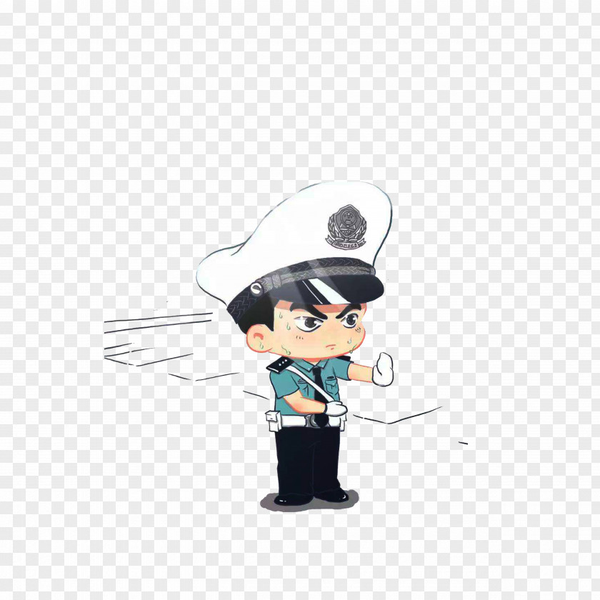 Traffic Police Directing In The Hot Sun Cartoon Officer Avatar Illustration PNG
