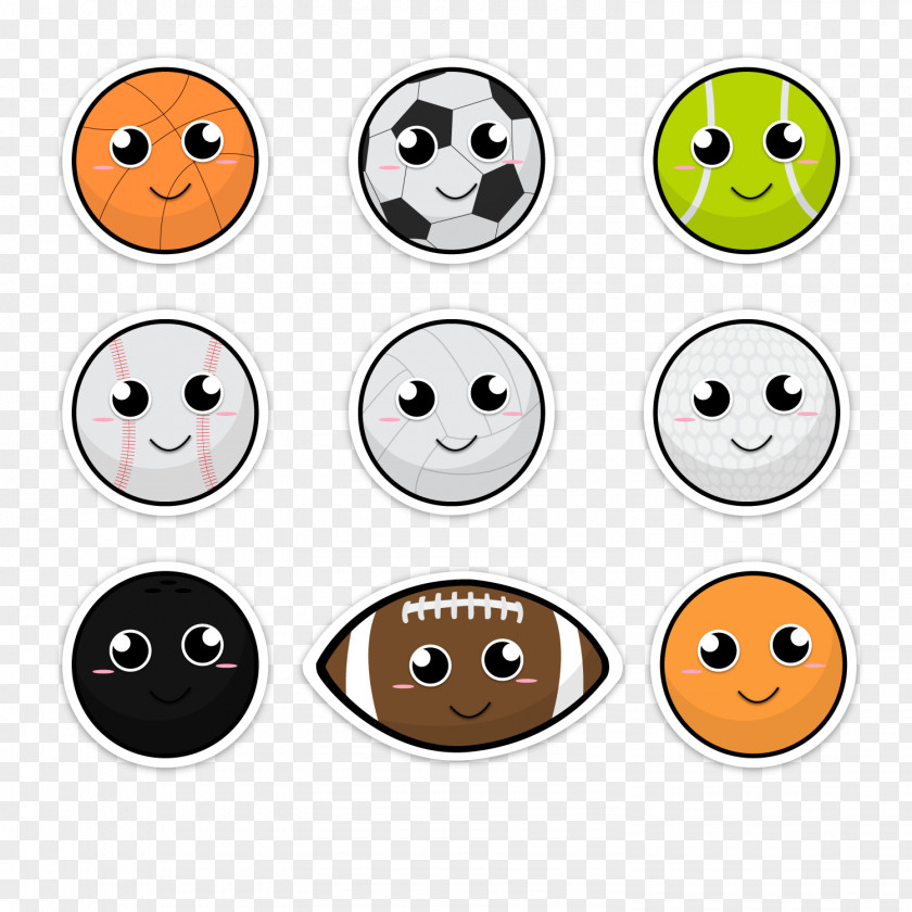 Lovely Smiling Ball Vector Game Sport Football PNG