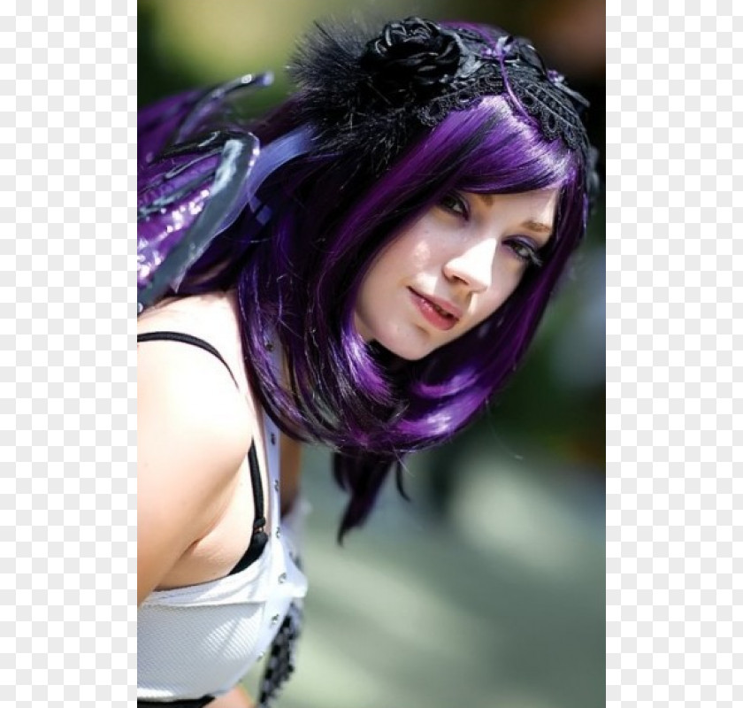 Purple Black Hair Human Color Coloring PNG