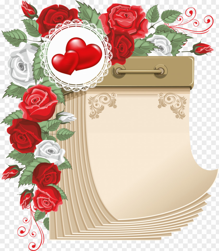 Tear Hearts And Flowers Border Photography PNG